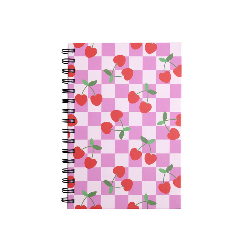 Pink Checkered Cherries notebook, Sentio