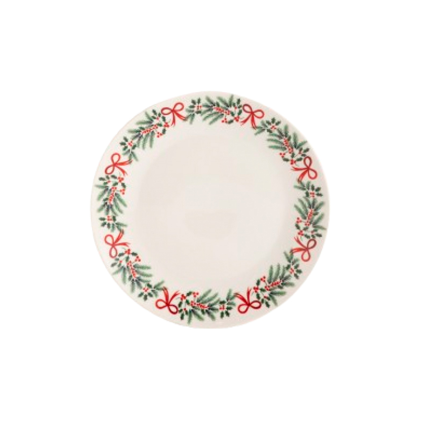 Χριστουγεννιάτικο πιάτο γλυκού με σχέδιο γιρλάντα