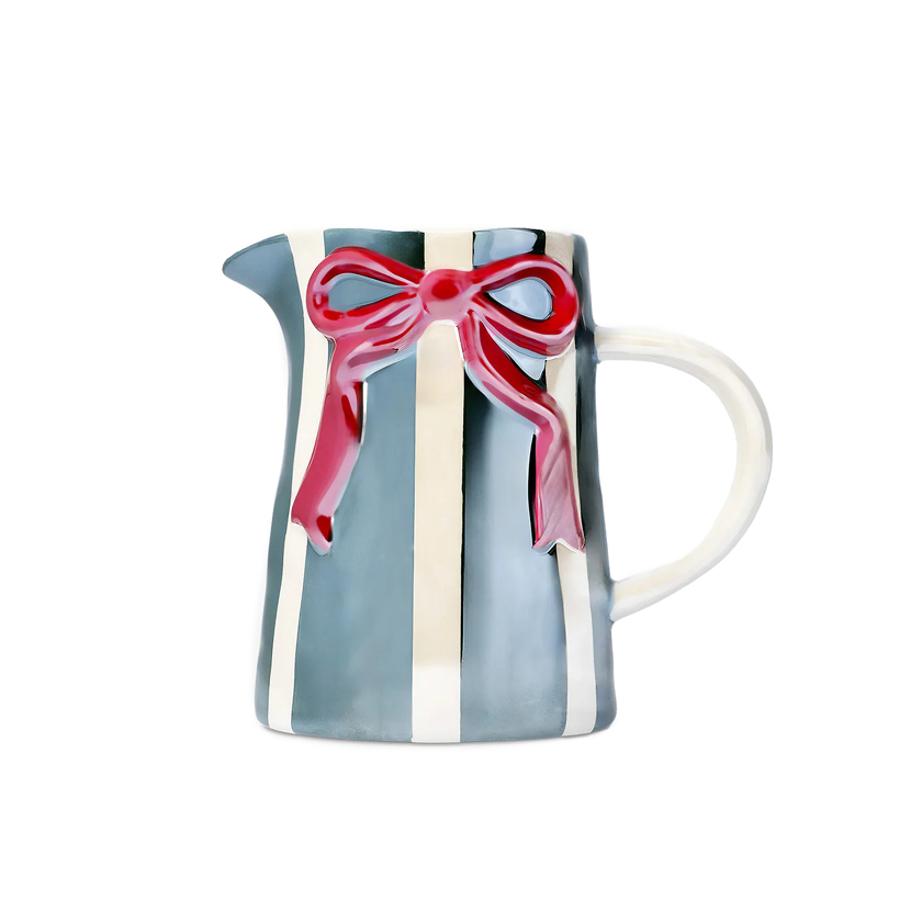 Ριγέ κανάτα με κόκκινο ανάγλυφο φιόγκο