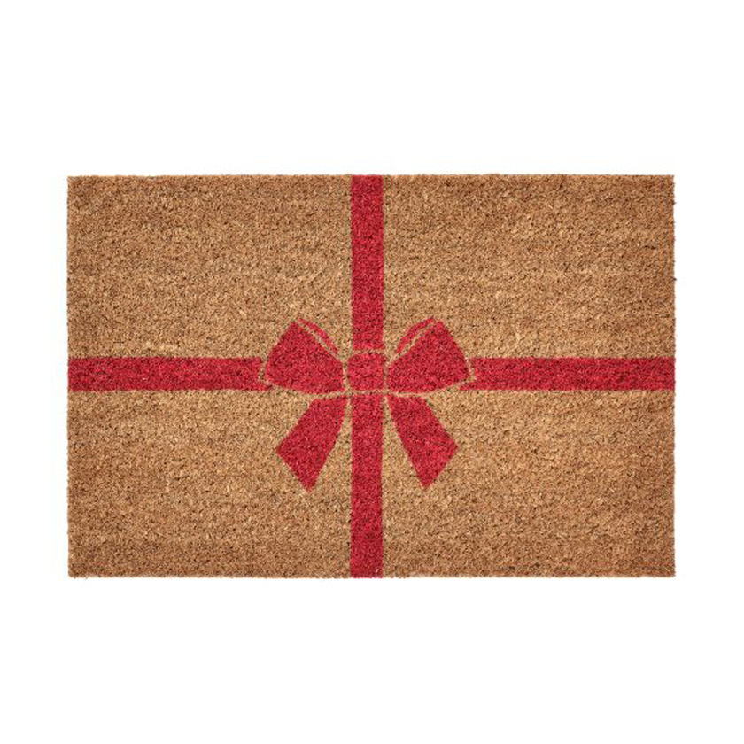 Χριστουγεννιάτικο χαλάκι εισόδου με φιόγκο