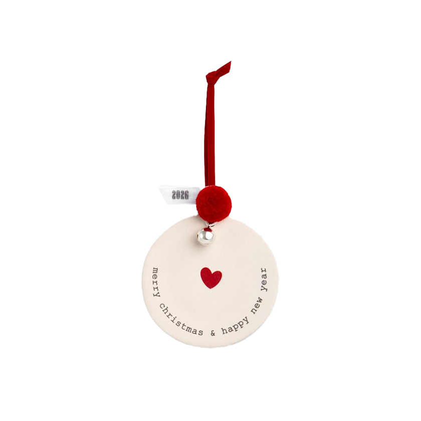 Χριστουγεννιάτικο κεραμικό γούρι με καρδιά, Lavly & Kalliroi