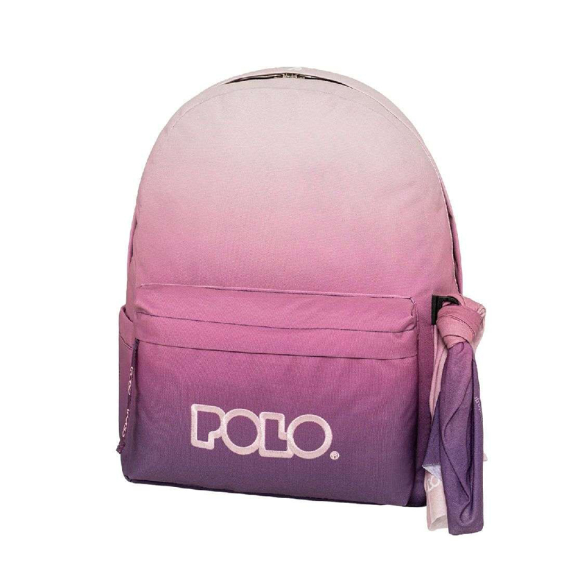 Purple gradient backpack with scarf, POLO