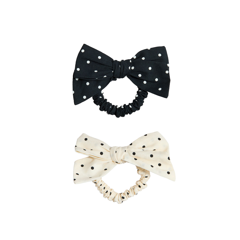 Polka dot hair tie set with bow