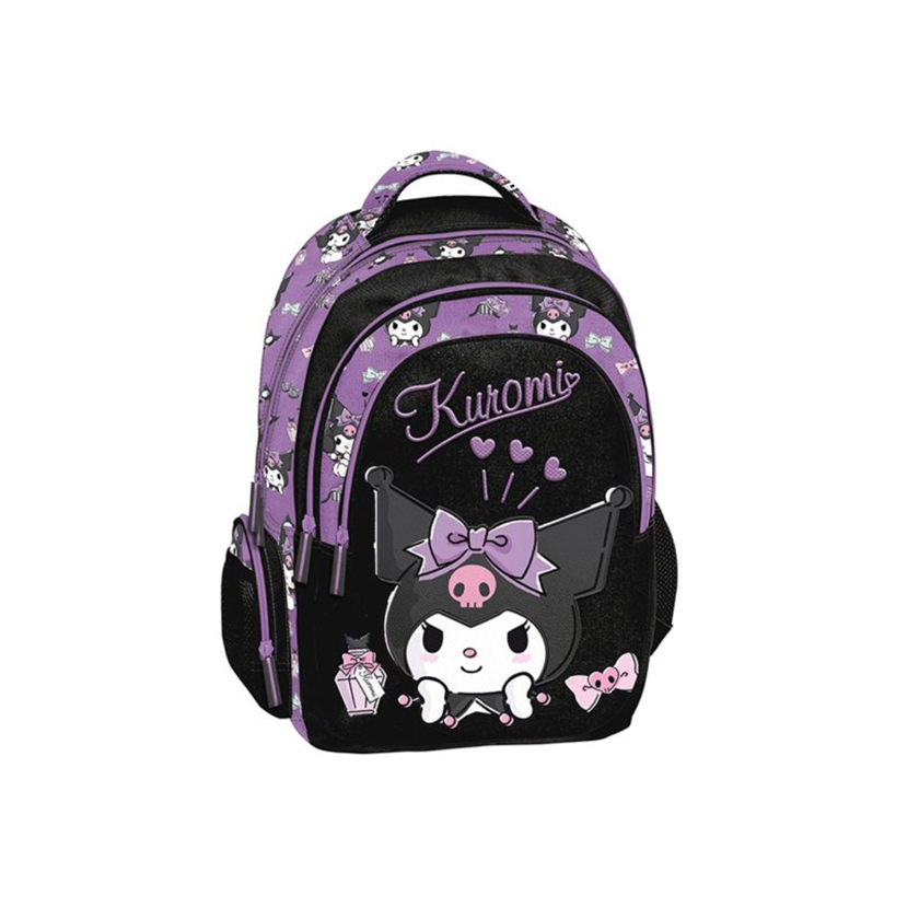 Μοβ-μαύρη σχολική τσάντα πλάτης Sketch Kuromi, Graffiti