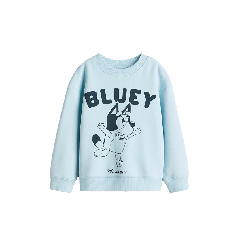 Γαλάζιο φούτερ με τύπωμα Bluey