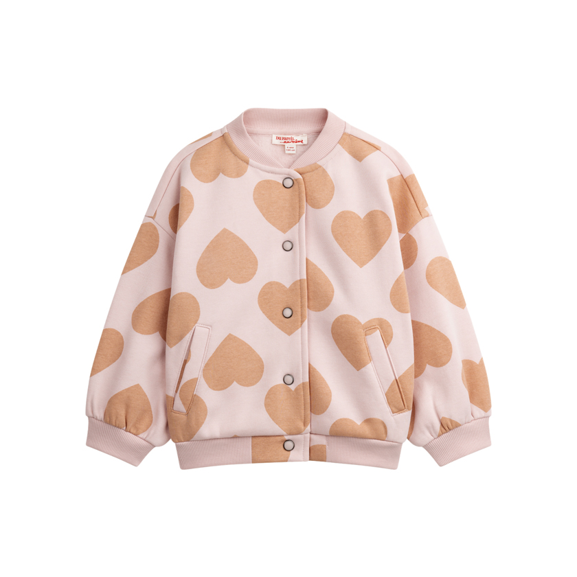 Pink jacket with heart print