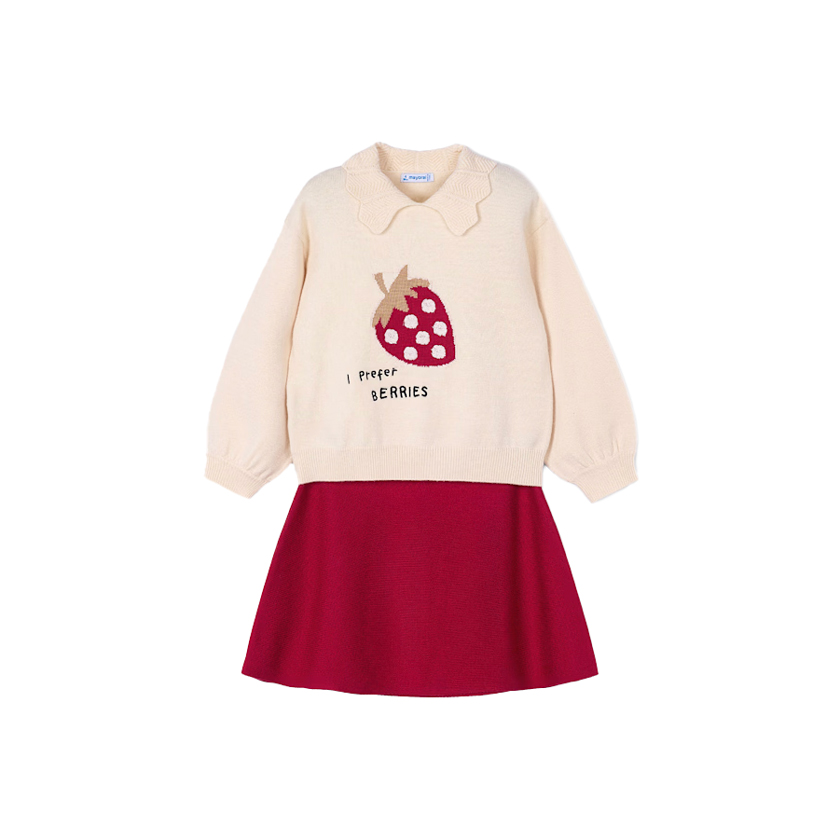 Κόκκινο σετ μπλούζα και φούστα 