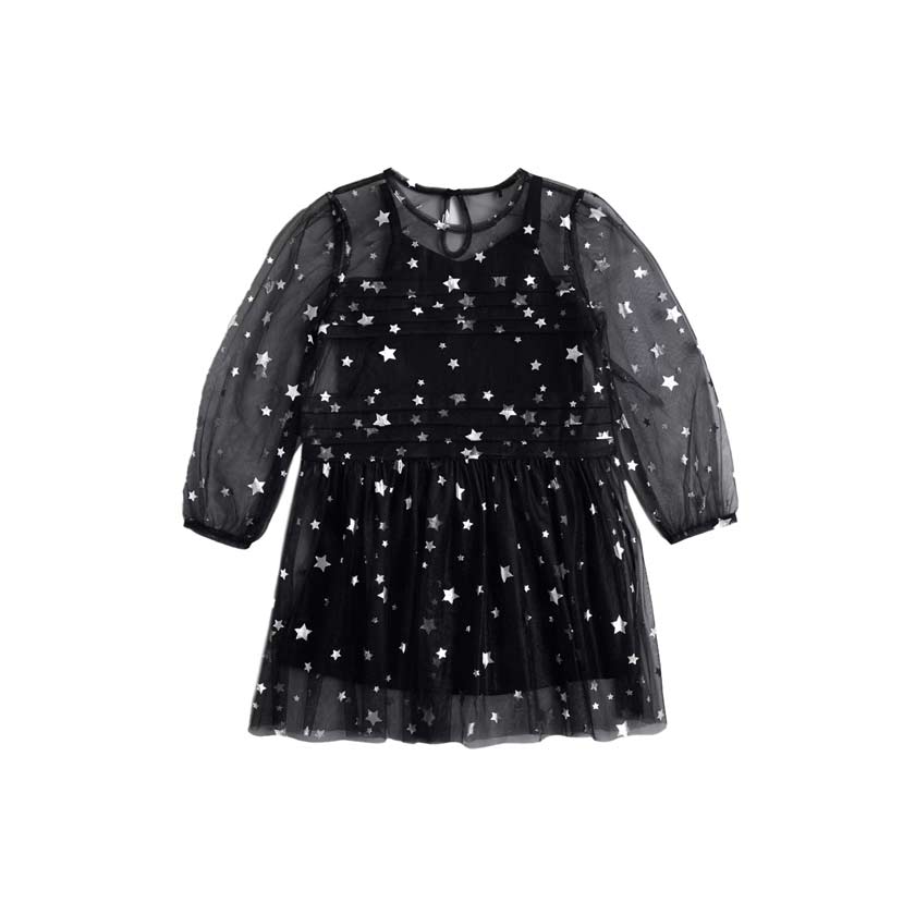 Black tulle dress with stars