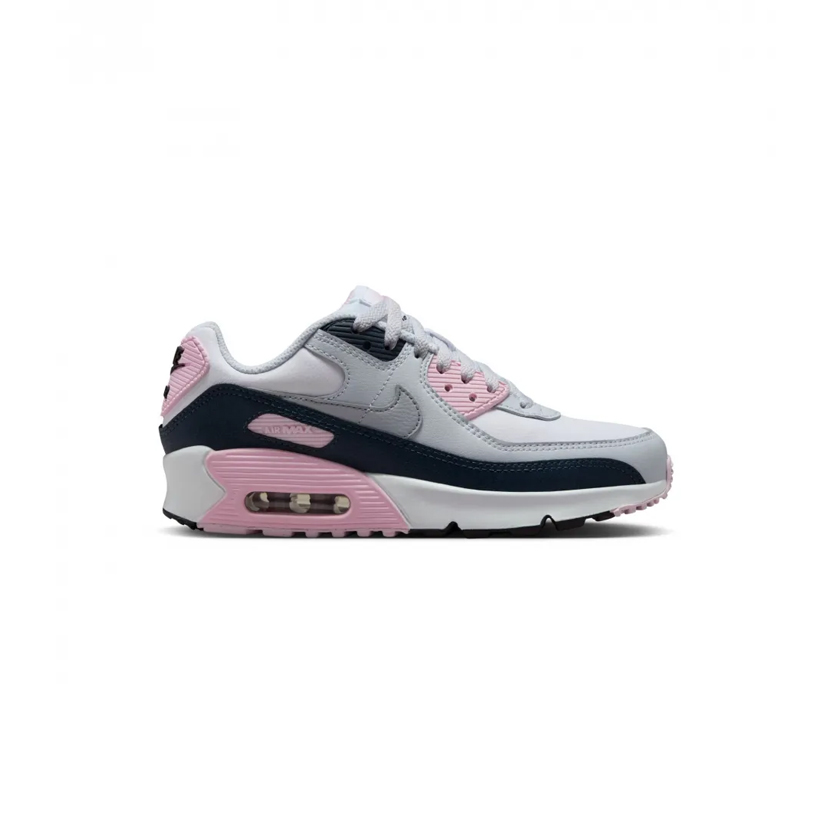 Εφηβικά γκρι-ροζ sneakers Air Max 90 LTR, Nike