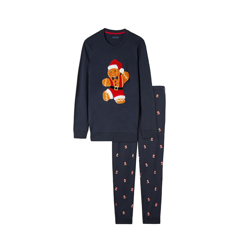 Μακριά βαμβακερή πιτζάμα με Μπισκοτάνθρωπο