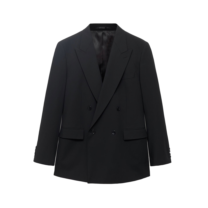 Μαύρο σταυρωτό σακάκι κοστουμιού Boston