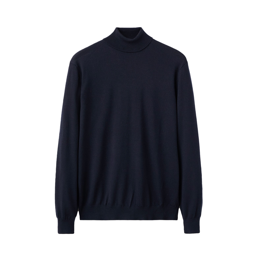 Σκούρο μπλε ζιβάγκο από μαλλί Merino