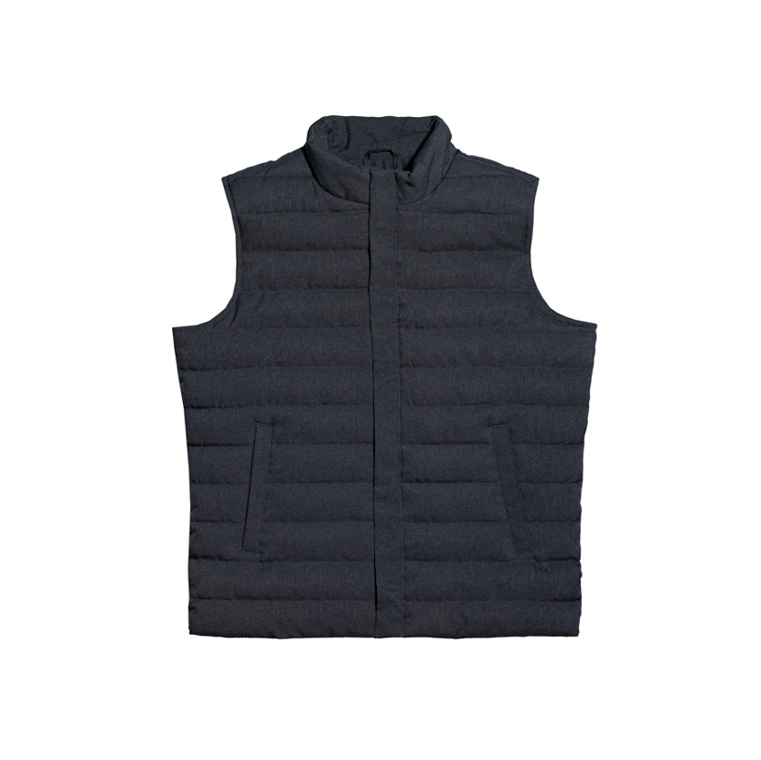 Σκούρο γκρι αμάνικο καπιτονέ μπουφάν