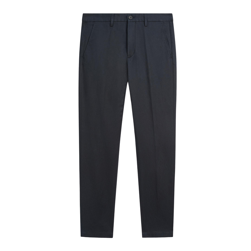 Navy blue cotton-blend trousers