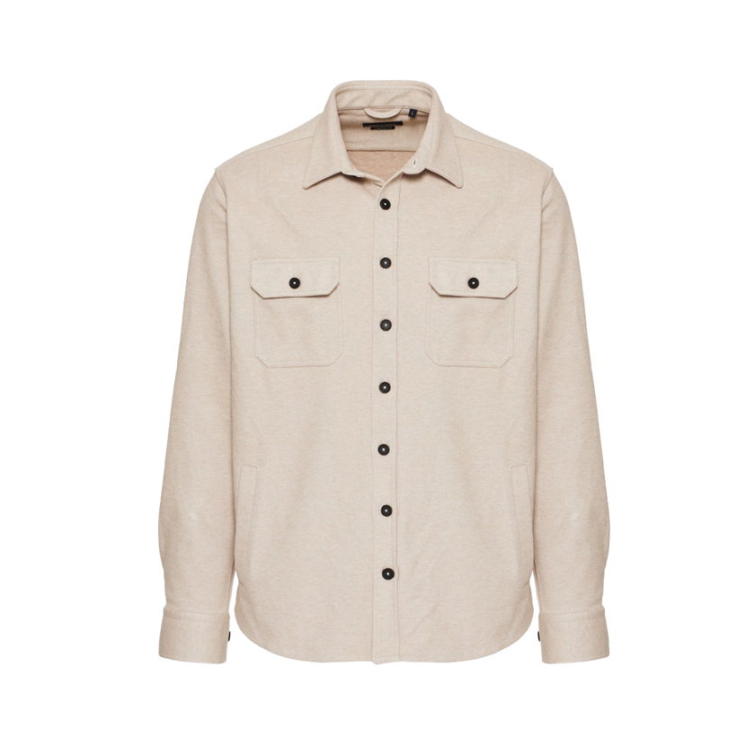 Κρεμ overshirt σε άνετη γραμμή