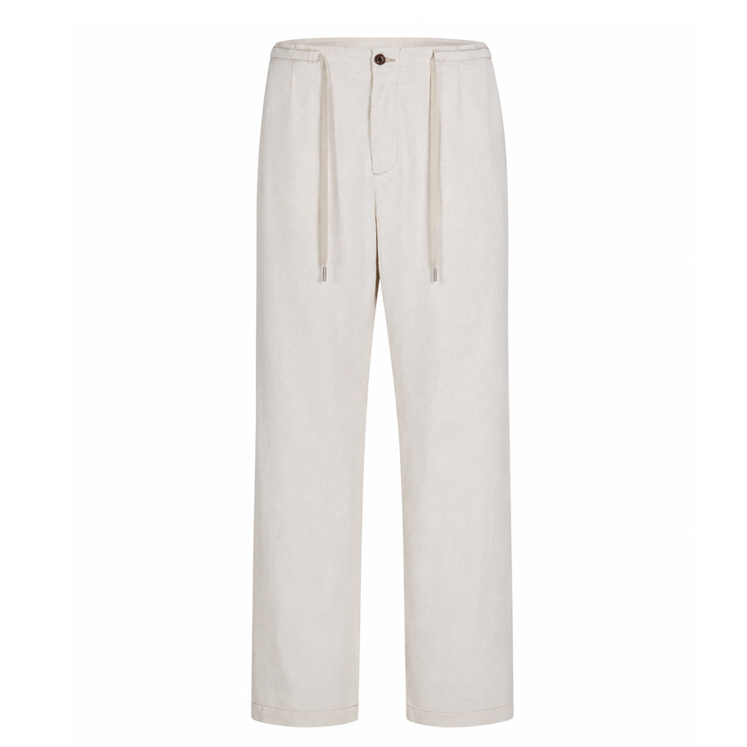 Κρεμ denim παντελόνι σε γραμμή tapered