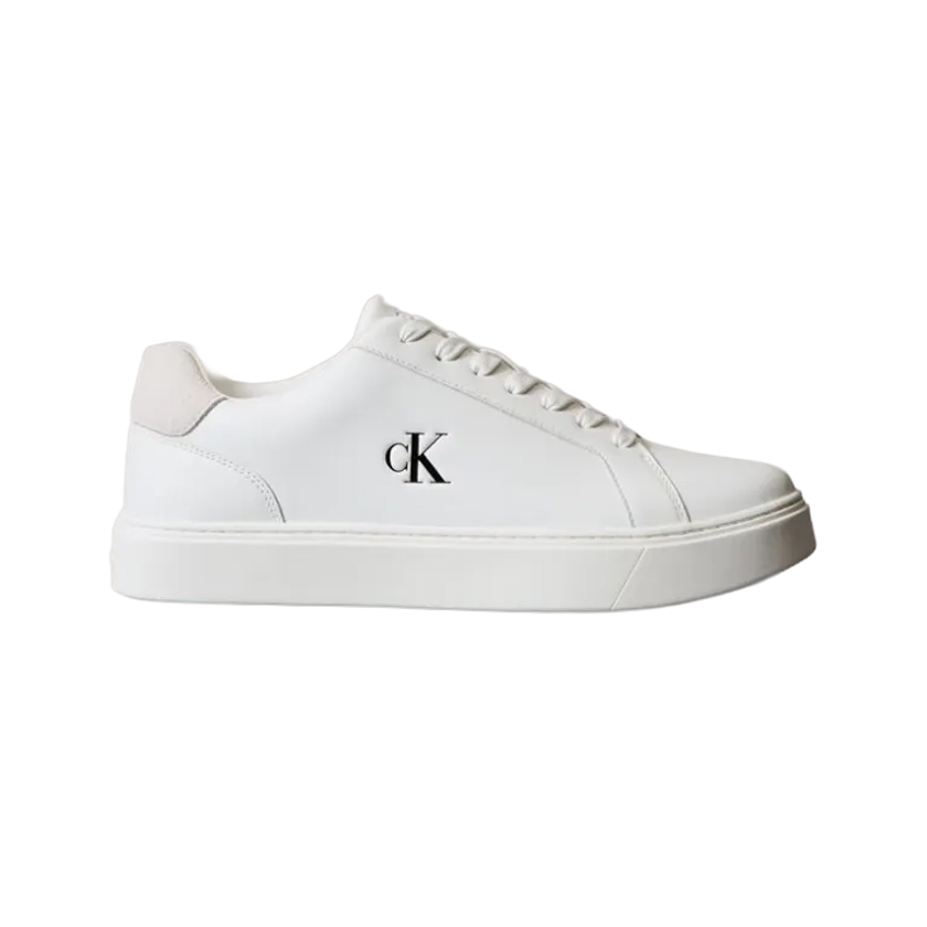 White leather sneakers with signature logo