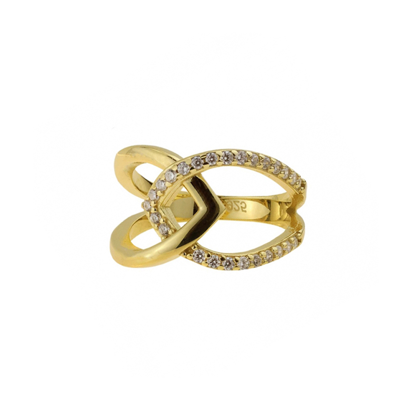 Επιχρυσωμένο δαχτυλίδι με ζιργκόν