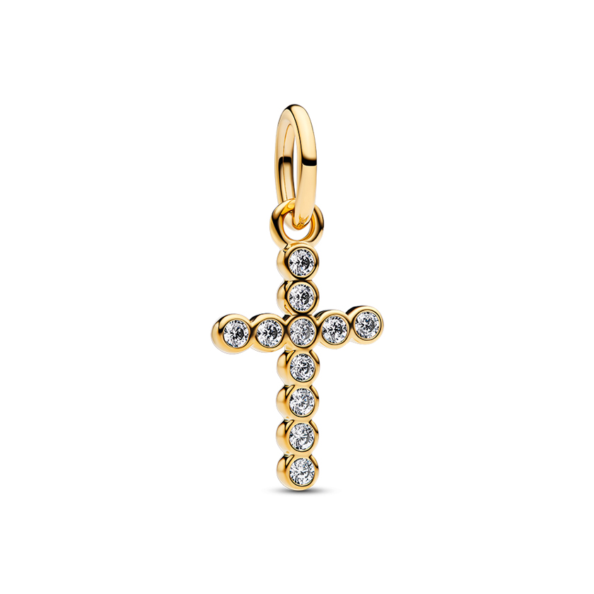 Κρεμαστό σταυρός με επίστρωση χρυσού 14Κ και ζιργκόν