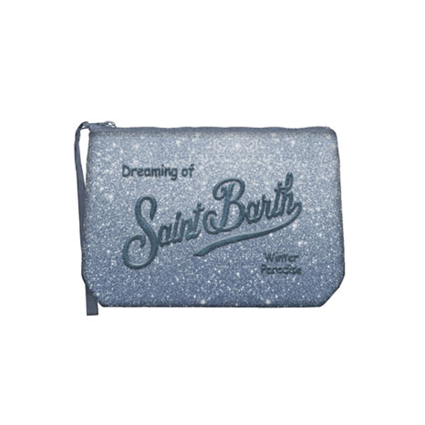 Silver glitter pochette, Saint Barth