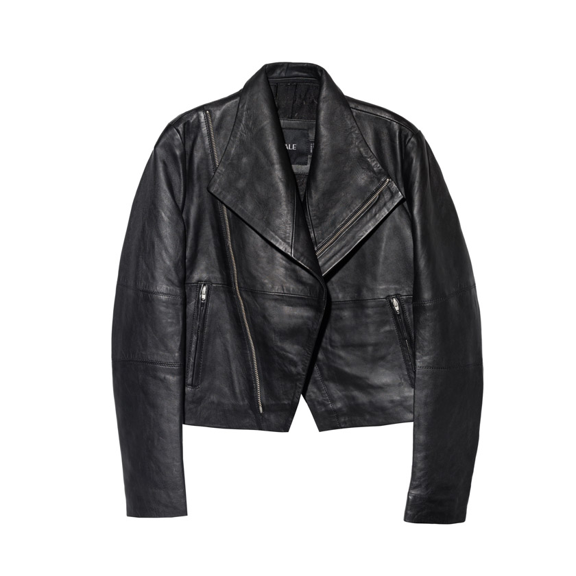 Μαύρο δερμάτινο biker jacket