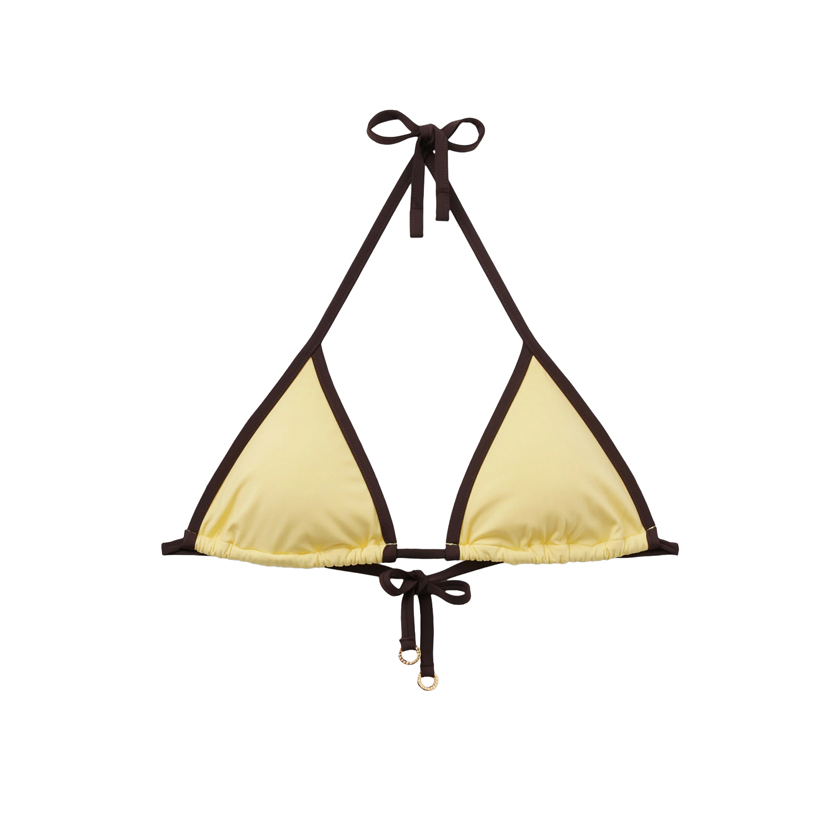 Κίτρινο τρίγωνο bikini τοπ Bicolor Piping