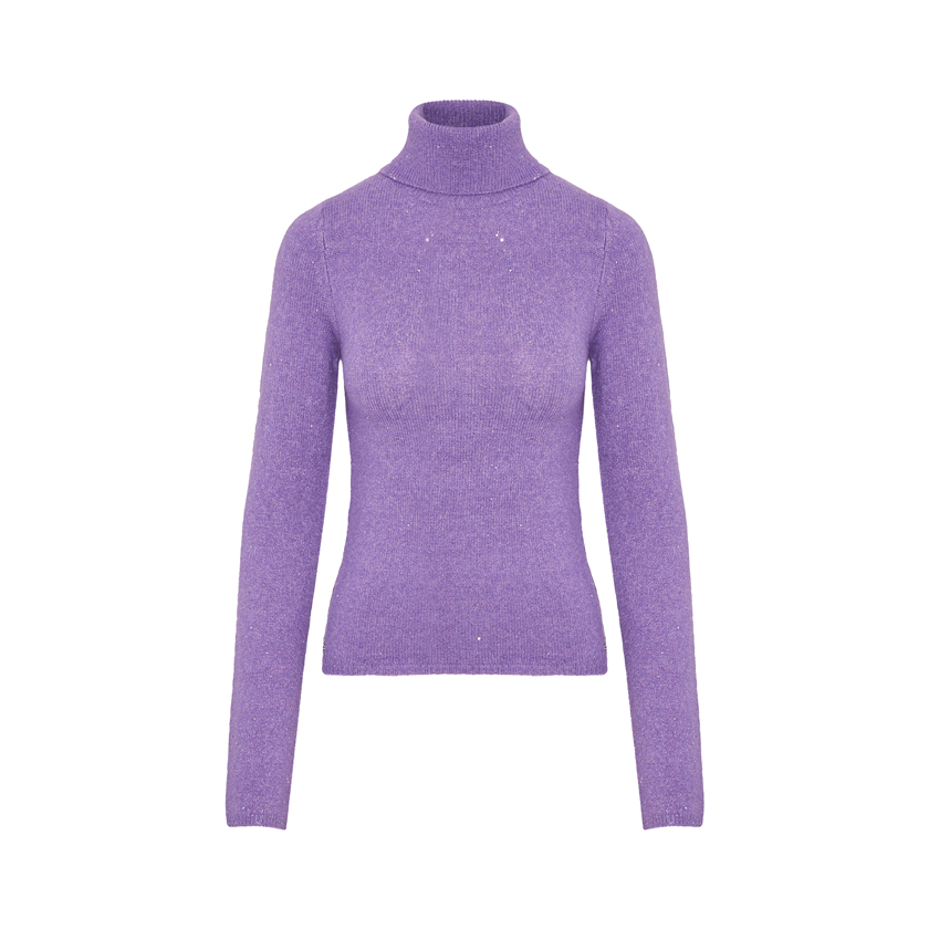 Λιλά πλεκτό ζιβάγκο με παγιέτες