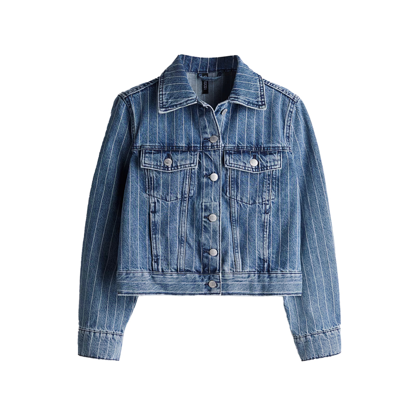 Μπλε ριγέ denim jacket