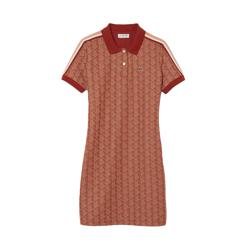 Πορτοκαλί mini φόρεμα polo με monogram print