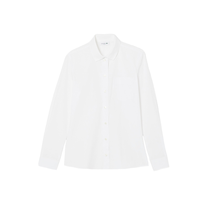 Λευκό πουκάμισο από ποπλίνα σε γραμμή slim