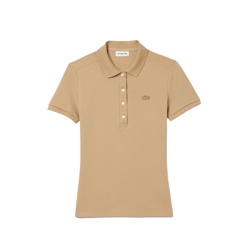 Μπεζ μπλούζα polo σε γραμμή slim