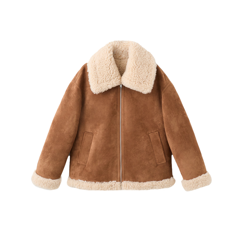 Ταμπά suede jacket με γούνα