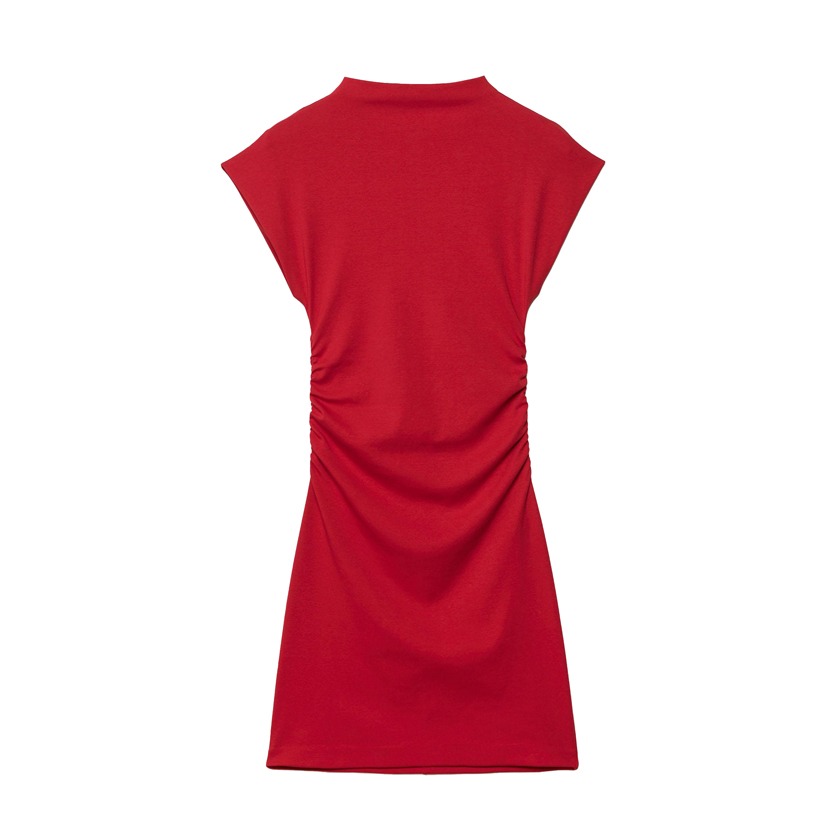 Κόκκινο tailored mini φόρεμα με σούρες