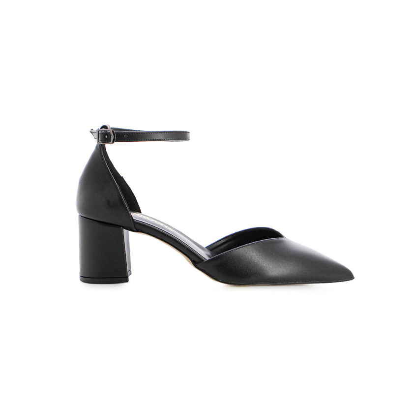 Μαύρες γόβες με χοντρό τακούνι και λουράκι, Guy Laroche