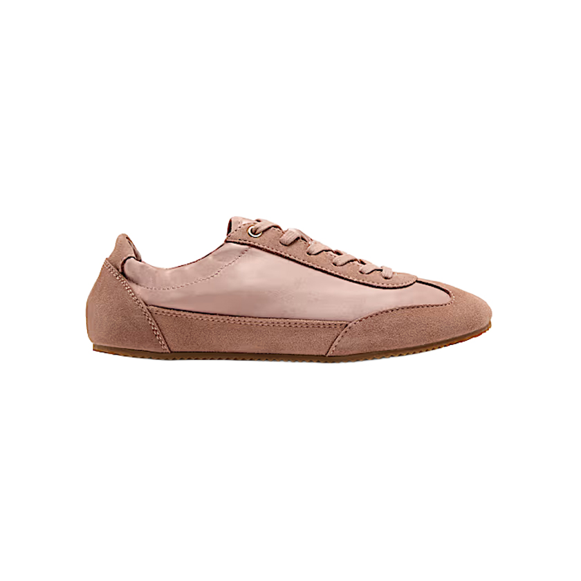 Ροζ sneakers με σατέν υφή 