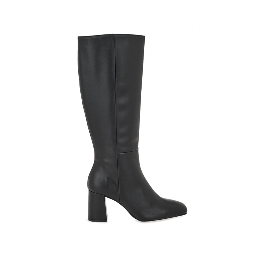 Μαύρες δερμάτινες μπότες με χοντρό τακούνι, Angel Alarcon